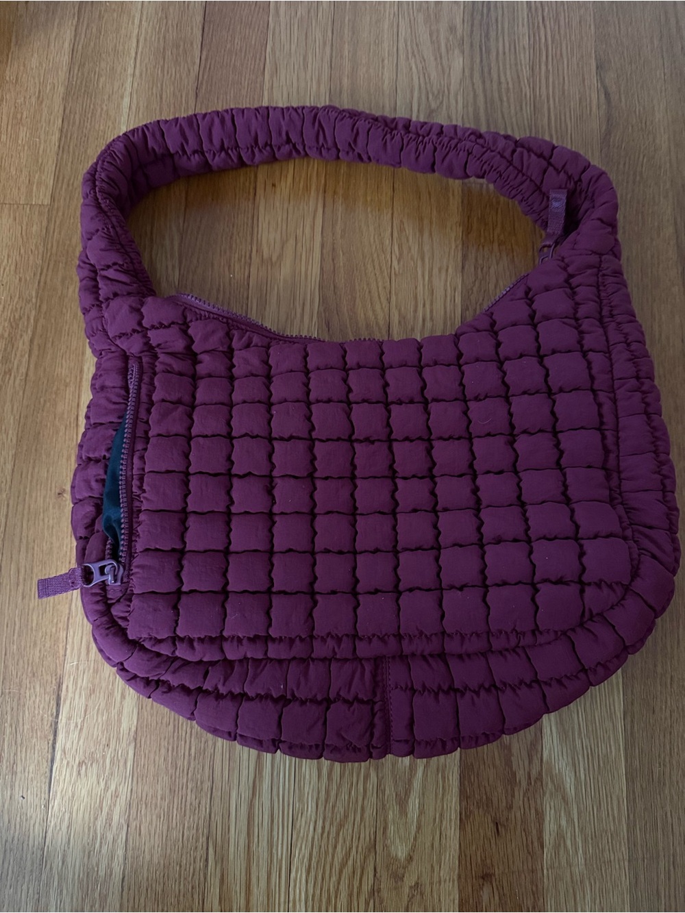 Quilted Shoulder Bag in Plum - Unbranded